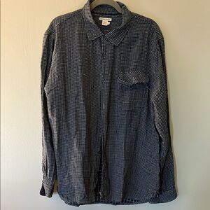 White and Blue Casual Button Down Shirt